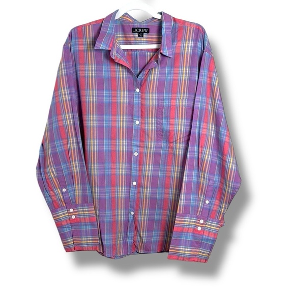 J.Crew Plaid Button Down Cotton Blend Shirt Size 18 - Picture 1 of 6